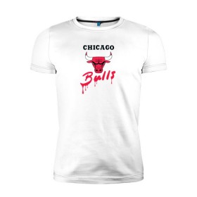 Мужская футболка премиум с принтом Bulls , 92% хлопок, 8% лайкра | приталенный силуэт, круглый вырез ворота, длина до линии бедра, короткий рукав | chicago bulls | баскетбол