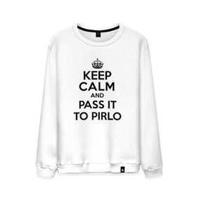 Мужской свитшот хлопок с принтом Keep calm and pass it to pirlo , 100% хлопок |  | Тематика изображения на принте: juventus | keepcalm | пирло