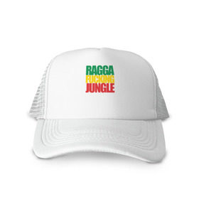 Кепка тракер с сеткой с принтом Ragga Fucking Jungle , трикотажное полотно; задняя часть — сетка | длинный козырек, универсальный размер, пластиковая застежка | jungle | днб | рагга | рагга джангл (ragga jungle)  джангл с более выраженным влиянием ямайской музыкальной культуры.ragga jungle