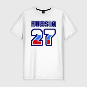 Мужская футболка премиум с принтом Russia - 27 (Хабаровский край) , 92% хлопок, 8% лайкра | приталенный силуэт, круглый вырез ворота, длина до линии бедра, короткий рукав | 