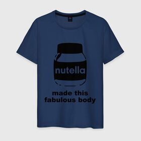 Мужская футболка хлопок с принтом Nutella , 100% хлопок | прямой крой, круглый вырез горловины, длина до линии бедер, слегка спущенное плечо. | fabulous body | nutella | нутелла | тело