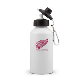 Бутылка спортивная с принтом Detroit Red Wings , металл | емкость — 500 мл, в комплекте две пластиковые крышки и карабин для крепления | detroit red wings | nhl | хоккей
