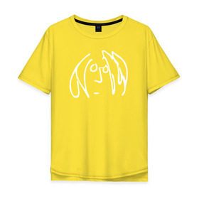 Мужская футболка хлопок Oversize с принтом Imagine logo , 100% хлопок | свободный крой, круглый ворот, “спинка” длиннее передней части | imagine logo john lennon the beatles