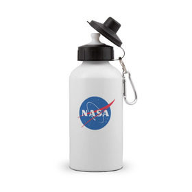 Бутылка спортивная с принтом NASA , металл | емкость — 500 мл, в комплекте две пластиковые крышки и карабин для крепления | nasa