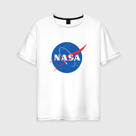 Женская футболка хлопок Oversize с принтом NASA , 100% хлопок | свободный крой, круглый ворот, спущенный рукав, длина до линии бедер
 | nasa