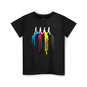 Детская футболка хлопок с принтом Abbey road , 100% хлопок | круглый вырез горловины, полуприлегающий силуэт, длина до линии бедер | abbey road the beatles битлы битлз
