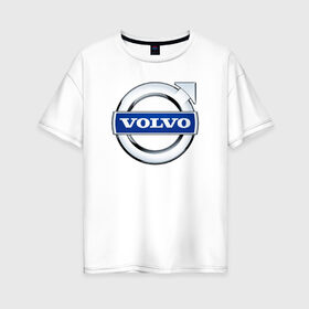Женская футболка хлопок Oversize с принтом Volvo , 100% хлопок | свободный крой, круглый ворот, спущенный рукав, длина до линии бедер
 | volvo | volvoлоготип | грузовик