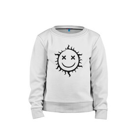 Детский свитшот хлопок с принтом Символ - позитивное солнце , 100% хлопок | круглый вырез горловины, эластичные манжеты, пояс и воротник | звезда | позитив | прикольный | смайл | солнце | улыбка
