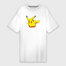 Платье-футболка хлопок с принтом Пикачу ,  |  | pikachu | pokemon | пика | покемон