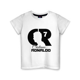 Детская футболка хлопок с принтом Ronaldo , 100% хлопок | круглый вырез горловины, полуприлегающий силуэт, длина до линии бедер | cristiano | real madrid | ronaldo | кристиано роналдо | криштиану | криштиану роналду | реал мадрид | роналду | рональдо | спорт | футбол