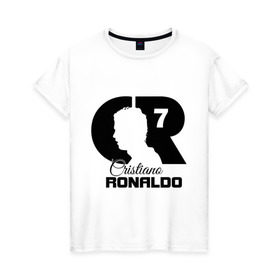 Женская футболка хлопок с принтом Ronaldo , 100% хлопок | прямой крой, круглый вырез горловины, длина до линии бедер, слегка спущенное плечо | cristiano | real madrid | ronaldo | кристиано роналдо | криштиану | криштиану роналду | реал мадрид | роналду | рональдо | спорт | футбол