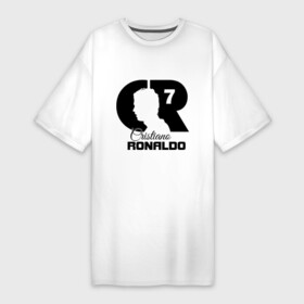 Платье-футболка хлопок с принтом Ronaldo ,  |  | cristiano | real madrid | ronaldo | кристиано роналдо | криштиану | криштиану роналду | реал мадрид | роналду | рональдо | спорт | футбол
