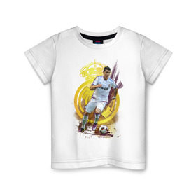 Детская футболка хлопок с принтом Ronaldo , 100% хлопок | круглый вырез горловины, полуприлегающий силуэт, длина до линии бедер | Тематика изображения на принте: cristiano | real madrid | ronaldo | кристиано роналдо | реал мадрид | рональдо | спорт | футбол