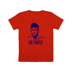Детская футболка хлопок с принтом Neymar , 100% хлопок | круглый вырез горловины, полуприлегающий силуэт, длина до линии бедер | 