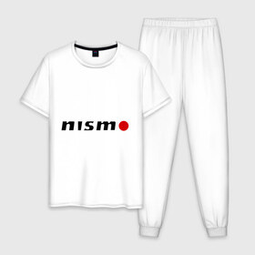 Мужская пижама хлопок с принтом Nissan nismo , 100% хлопок | брюки и футболка прямого кроя, без карманов, на брюках мягкая резинка на поясе и по низу штанин
 | Тематика изображения на принте: nismo | nissan | авто | лого | низмо | нисан