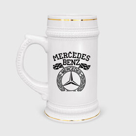 Кружка пивная с принтом Mercedes Benz ,  керамика (Материал выдерживает высокую температуру, стоит избегать резкого перепада температур) |  объем 630 мл | Тематика изображения на принте: benz | merсedes | авто | бенз | мерседес