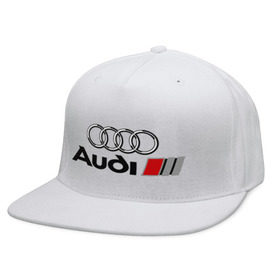 Кепка снепбек с прямым козырьком с принтом Audi , хлопок 100% |  | audi | авто | ауди | логотип