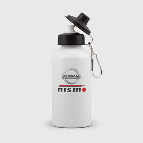 Бутылка спортивная с принтом Nismo , металл | емкость — 500 мл, в комплекте две пластиковые крышки и карабин для крепления | nismo | nissan | лого | низмо | нисан