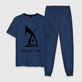 Мужская пижама хлопок с принтом Deus Ex , 100% хлопок | брюки и футболка прямого кроя, без карманов, на брюках мягкая резинка на поясе и по низу штанин
 | Тематика изображения на принте: deus ex дэус деус экс