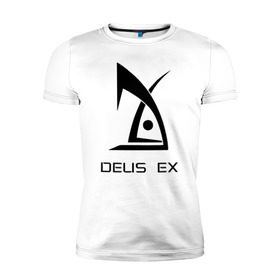 Мужская футболка премиум с принтом Deus Ex , 92% хлопок, 8% лайкра | приталенный силуэт, круглый вырез ворота, длина до линии бедра, короткий рукав | Тематика изображения на принте: deus ex дэус деус экс