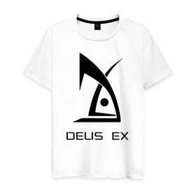 Мужская футболка хлопок с принтом Deus Ex , 100% хлопок | прямой крой, круглый вырез горловины, длина до линии бедер, слегка спущенное плечо. | deus ex дэус деус экс