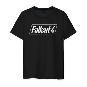 Мужская футболка хлопок с принтом Fallout 4 , 100% хлопок | прямой крой, круглый вырез горловины, длина до линии бедер, слегка спущенное плечо. | fallout 4 фаллаут
