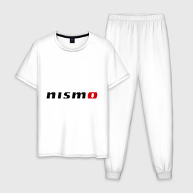 Мужская пижама хлопок с принтом Nismo , 100% хлопок | брюки и футболка прямого кроя, без карманов, на брюках мягкая резинка на поясе и по низу штанин
 | Тематика изображения на принте: nismo | nissan | авто | лого | низмо | нисан