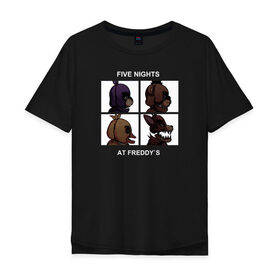 Мужская футболка хлопок Oversize с принтом Five Nights at Freddy`s , 100% хлопок | свободный крой, круглый ворот, “спинка” длиннее передней части | five nights at freddy s | fnaf | freddy | медведь | фнаф | фредди