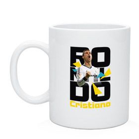 Кружка с принтом Ronaldo , керамика | объем — 330 мл, диаметр — 80 мм. Принт наносится на бока кружки, можно сделать два разных изображения | Тематика изображения на принте: роналдо