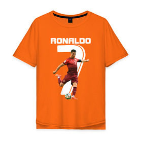 Мужская футболка хлопок Oversize с принтом Ronaldo , 100% хлопок | свободный крой, круглый ворот, “спинка” длиннее передней части | роналдо
