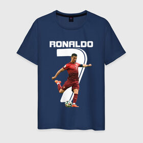 Мужская футболка хлопок с принтом Ronaldo , 100% хлопок | прямой крой, круглый вырез горловины, длина до линии бедер, слегка спущенное плечо. | Тематика изображения на принте: роналдо