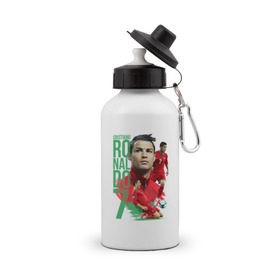 Бутылка спортивная с принтом Ronaldo , металл | емкость — 500 мл, в комплекте две пластиковые крышки и карабин для крепления | роналдо