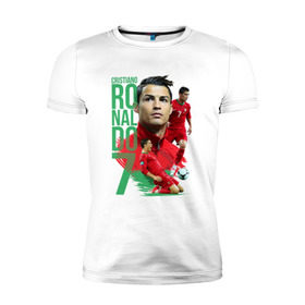 Мужская футболка премиум с принтом Ronaldo , 92% хлопок, 8% лайкра | приталенный силуэт, круглый вырез ворота, длина до линии бедра, короткий рукав | роналдо