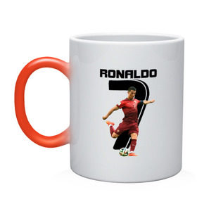 Кружка хамелеон с принтом Ronaldo , керамика | меняет цвет при нагревании, емкость 330 мл | роналдо