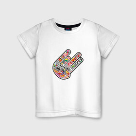 Детская футболка хлопок с принтом Hand Shocker , 100% хлопок | круглый вырез горловины, полуприлегающий силуэт, длина до линии бедер | bomb | shock | sticker | stickerbomb handshockerhand | t shirt