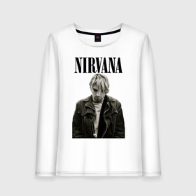 Женский лонгслив хлопок с принтом nirvana t-shirt , 100% хлопок |  | kurt cobain | nirvana | гранж | курт кобейн | нирвана