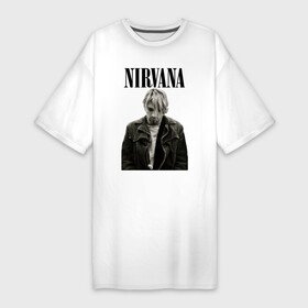 Платье-футболка хлопок с принтом nirvana t shirt ,  |  | Тематика изображения на принте: kurt cobain | nirvana | гранж | курт кобейн | нирвана