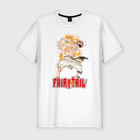 Мужская футболка премиум с принтом FairyTail Natsu , 92% хлопок, 8% лайкра | приталенный силуэт, круглый вырез ворота, длина до линии бедра, короткий рукав | 