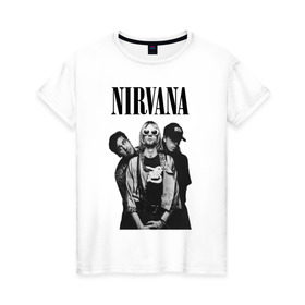 Женская футболка хлопок с принтом Nirvana Group , 100% хлопок | прямой крой, круглый вырез горловины, длина до линии бедер, слегка спущенное плечо | kurt cobain | nirvana | курт кобейн | нирвана | нранж