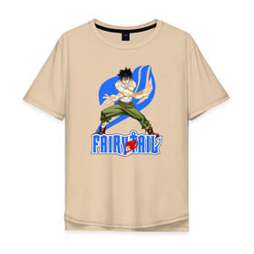 Мужская футболка хлопок Oversize с принтом FairyTail Gray , 100% хлопок | свободный крой, круглый ворот, “спинка” длиннее передней части | 