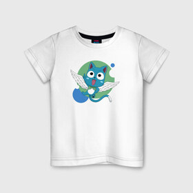 Детская футболка хлопок с принтом FairyTail Happy , 100% хлопок | круглый вырез горловины, полуприлегающий силуэт, длина до линии бедер | fairytail | грей | натсу | фэйритэйл | хвост феи | эльза