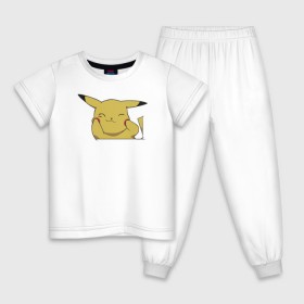 Детская пижама хлопок с принтом Pika Pika , 100% хлопок |  брюки и футболка прямого кроя, без карманов, на брюках мягкая резинка на поясе и по низу штанин
 | pika пикачу покемон pokemon