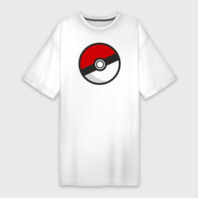 Платье-футболка хлопок с принтом Pokeball ,  |  | pokeball покебол покемон pokemon