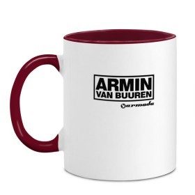 Кружка двухцветная с принтом Armin van Buuren , керамика | объем — 330 мл, диаметр — 80 мм. Цветная ручка и кайма сверху, в некоторых цветах — вся внутренняя часть | armada | armin van buuren | trance | армин