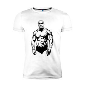 Мужская футболка премиум с принтом Bodybuilding , 92% хлопок, 8% лайкра | приталенный силуэт, круглый вырез ворота, длина до линии бедра, короткий рукав | 