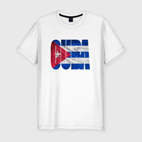 Мужская футболка премиум с принтом Куба , 92% хлопок, 8% лайкра | приталенный силуэт, круглый вырез ворота, длина до линии бедра, короткий рукав | куба | путешествие | туризм | флаг