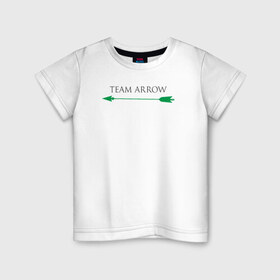 Детская футболка хлопок с принтом Team Arrow , 100% хлопок | круглый вырез горловины, полуприлегающий силуэт, длина до линии бедер | 