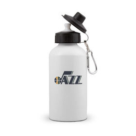 Бутылка спортивная с принтом NBA Utah Jazz , металл | емкость — 500 мл, в комплекте две пластиковые крышки и карабин для крепления | jazz | nba | utah | баскетбол | джазз | нба | юта