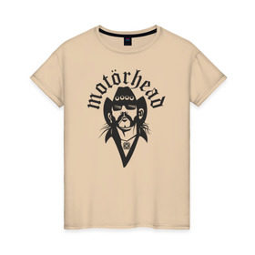 Женская футболка хлопок с принтом Motorhead , 100% хлопок | прямой крой, круглый вырез горловины, длина до линии бедер, слегка спущенное плечо | моторхед