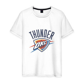 Мужская футболка хлопок с принтом NBA OKLAHOMA THUNDER OKC , 100% хлопок | прямой крой, круглый вырез горловины, длина до линии бедер, слегка спущенное плечо. | nba | nba thunder basketball 2015thunder | okc | oklahoma | баскетбол